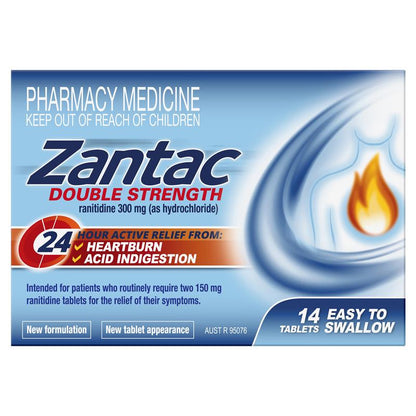 Zantac Double Strength 24 Hour 300mg  14 Tablets