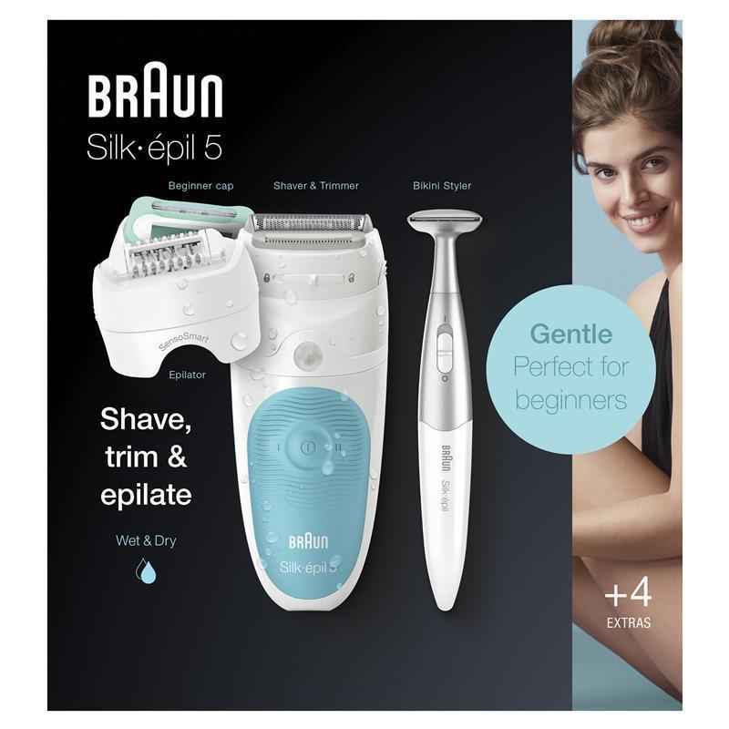 Braun Silk-Epi 5 Wet & Dry Epilator White/Blue SES5-810
