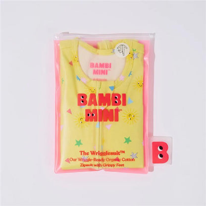 Bambi Mini Co. Wrigglesuit 6-12 Months (with Grippy Feet) Elfin Yellow
