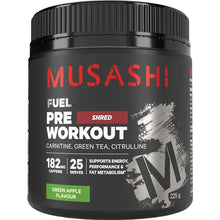 Musashi Pre Workout Shred Green Apple 225g