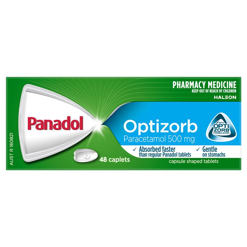 Panadol Optizorb Paracetamol Pain Relief 48 Caplets