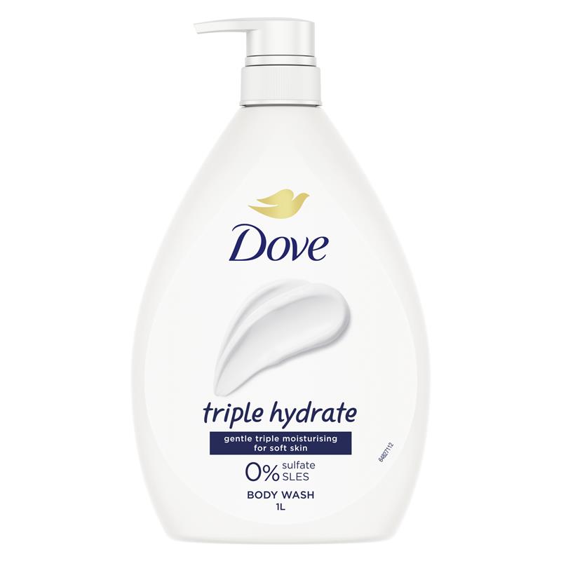 Dove Essential Care Triple Hydrate Body Wash 1 Litre