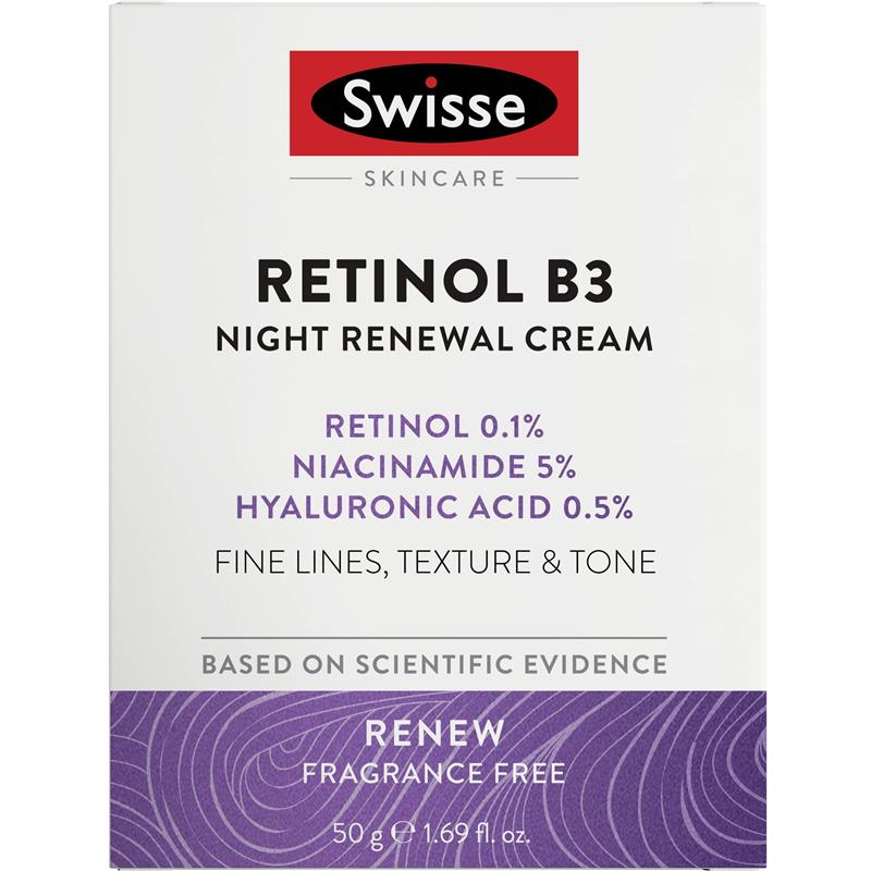 Swisse Skincare Retinol B3 Night Renewal Cream 50g