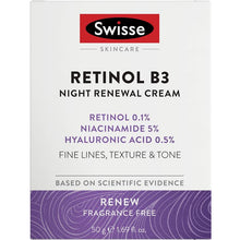 Swisse Skincare Retinol B3 Night Renewal Cream 50g