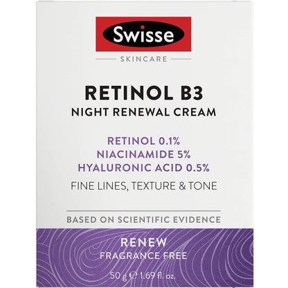 Swisse Skincare Retinol B3 Night Renewal Cream 50g