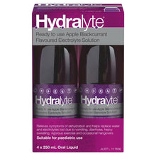 Hydralyte Electrolyte Apple Blackcurrant 4 Pack (4x250ml) Solution - GimmeNow