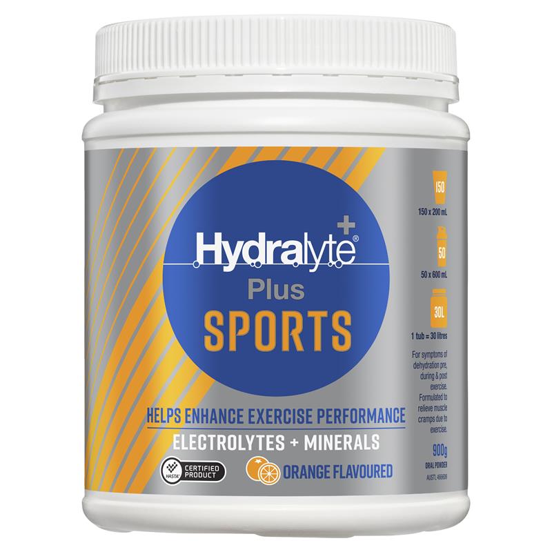 Hydralyte Plus Sports Orange Flavoured Powder 900g
