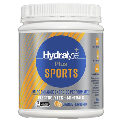 Hydralyte Plus Sports Orange Flavoured Powder 900g