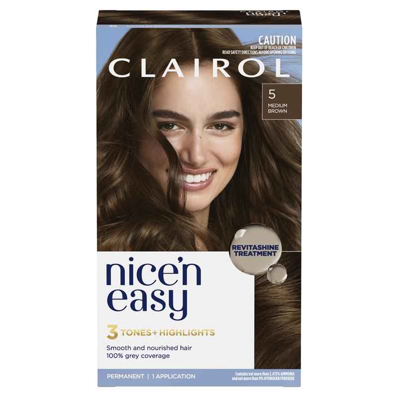 Clairol Nice N Easy 5 Natural Medium Brown Permanent Hair Colour