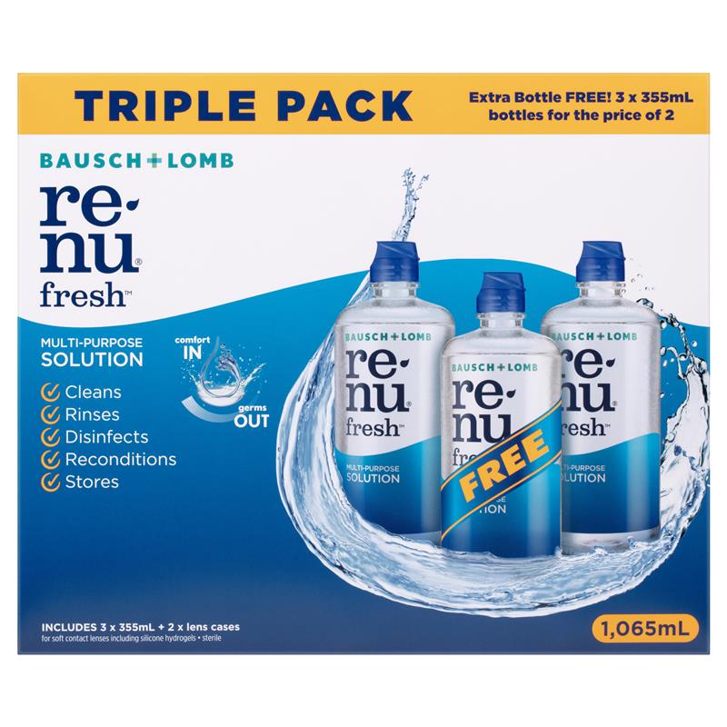 Bausch & Lomb Renu Fresh 3 For 2 355ml