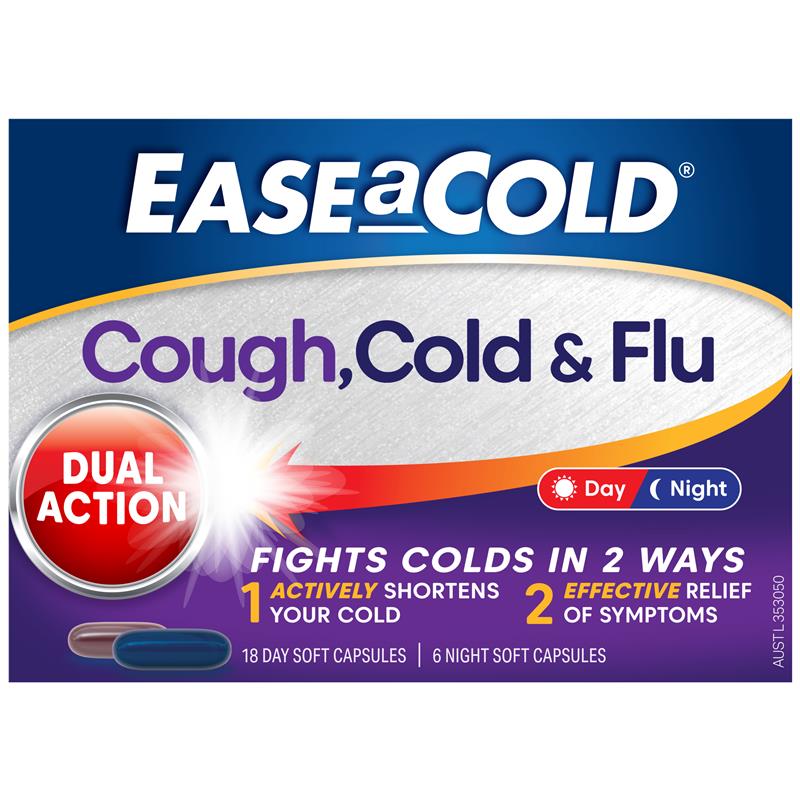 Ease a Cold Cough Cold & Flu Day & Night 24 Capsules