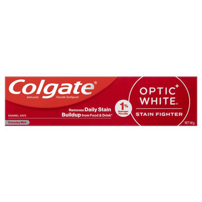 Colgate Optic White Stain Fighter Teeth Whitening Toothpaste Sparkling White with Hydrogen Peroxide 140g
