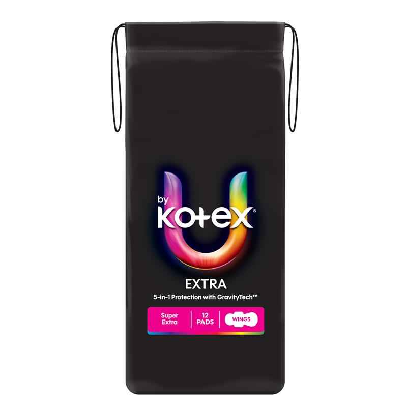 U by Kotex Extra Pads Super Wing 12 Pack