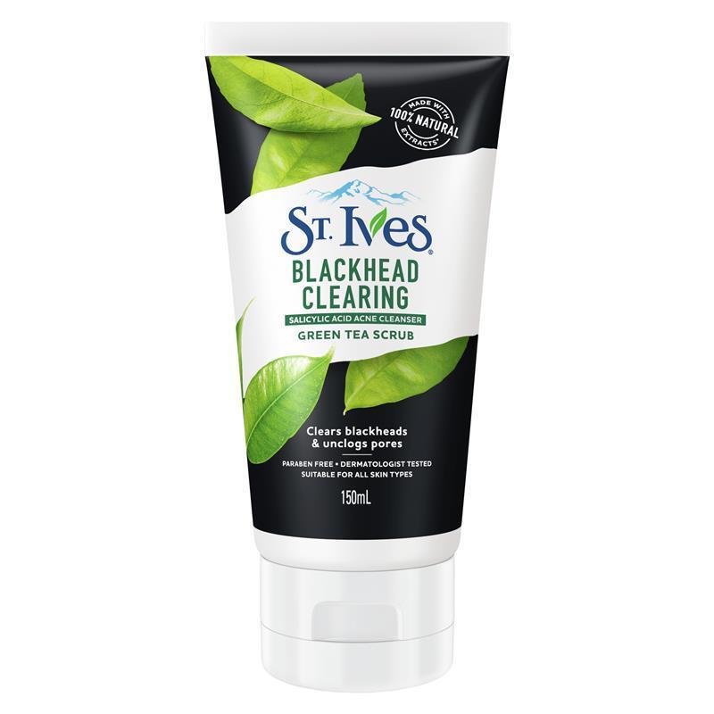 St Ives Naturally Clear Scrub Green Tea 150ml - GimmeNow