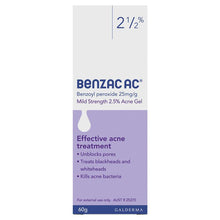 Benzac AC Mild Strength 2.5% Acne Gel 60g