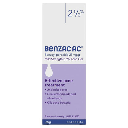 Benzac AC Mild Strength 2.5% Acne Gel 60g