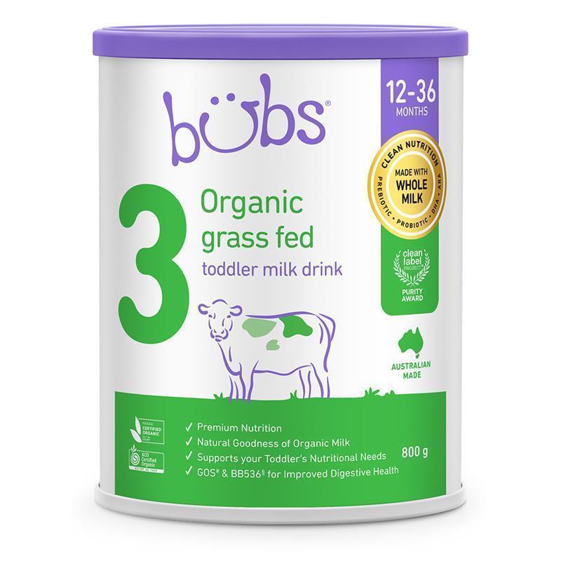 Bubs Organic Grass Fed Stage 3 Toddler Milk 800g