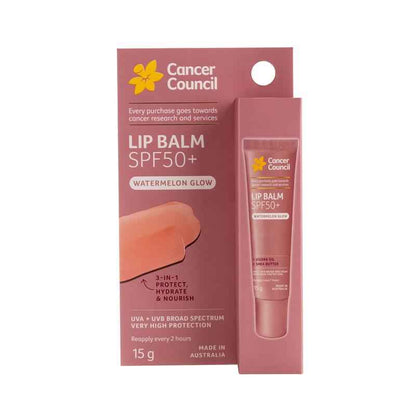 Cancer Council Lip Balm SPF50+ Watermelon Glow 15g