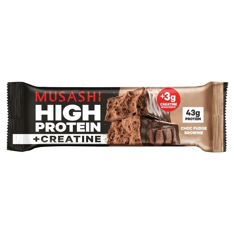 Musashi High Protein + Creatine Choc Fudge Brownie 90g