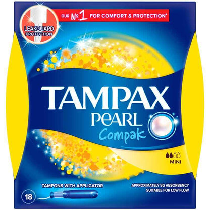 Tampax Pearl Compak Tampons Mini 18 Pack