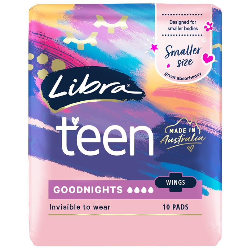 Libra Girl Pads Goodnight Wing 10 Pack