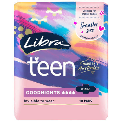 Libra Girl Pads Goodnight Wing 10 Pack