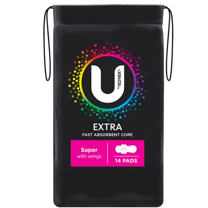 U by Kotex Super Pads Wing Extra 14 Pack