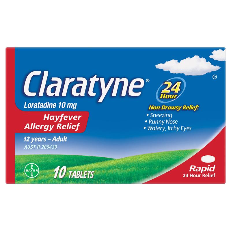 Claratyne Allergy & Hayfever Relief Antihistamine 10 Tablets