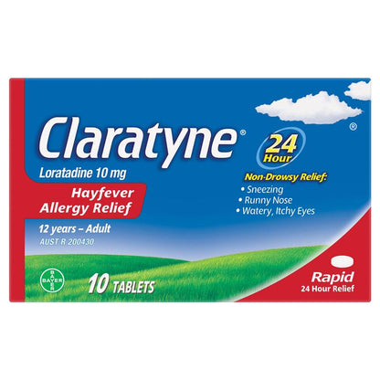 Claratyne Allergy & Hayfever Relief Antihistamine 10 Tablets