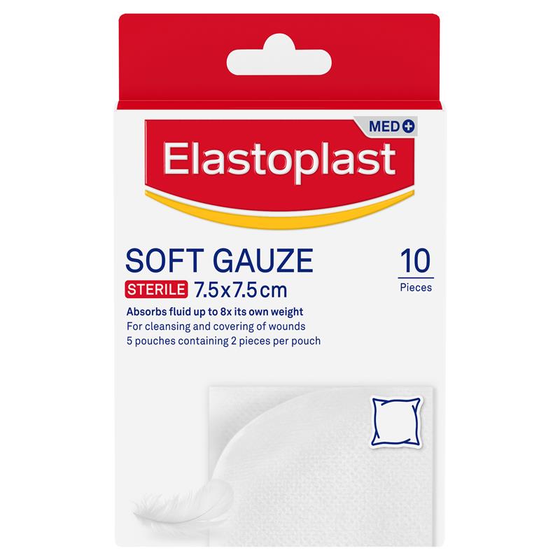 Elastoplast Soft Gauze Sterile 7.5cm x 7.5cm 10 Pack