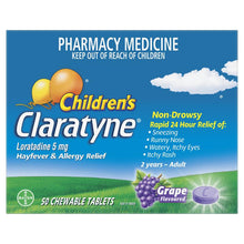 Children's Claratyne Allergy & Hayfever Relief Antihistamine For Kids Grape Chewable Tablets 30 pack - GimmeNow