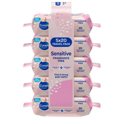 Curash Babycare Fragrance Free Wipes 5 x 20