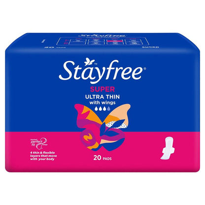 Stayfree Ultra Thin Super Sanitary Pads With Wings 20 Pack