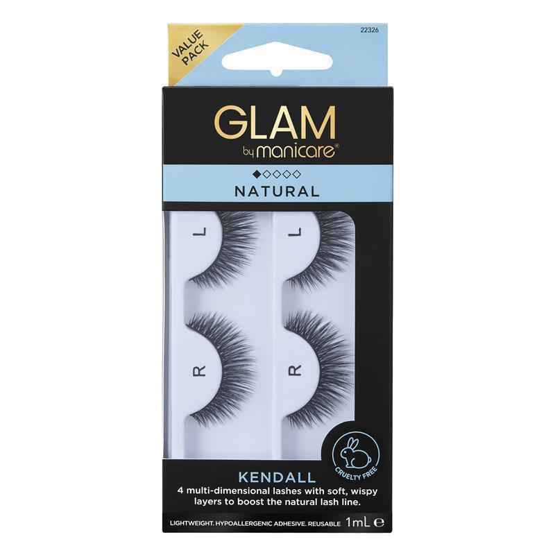 Glam By Manicare Kendall Lashes 2 Pack Natural