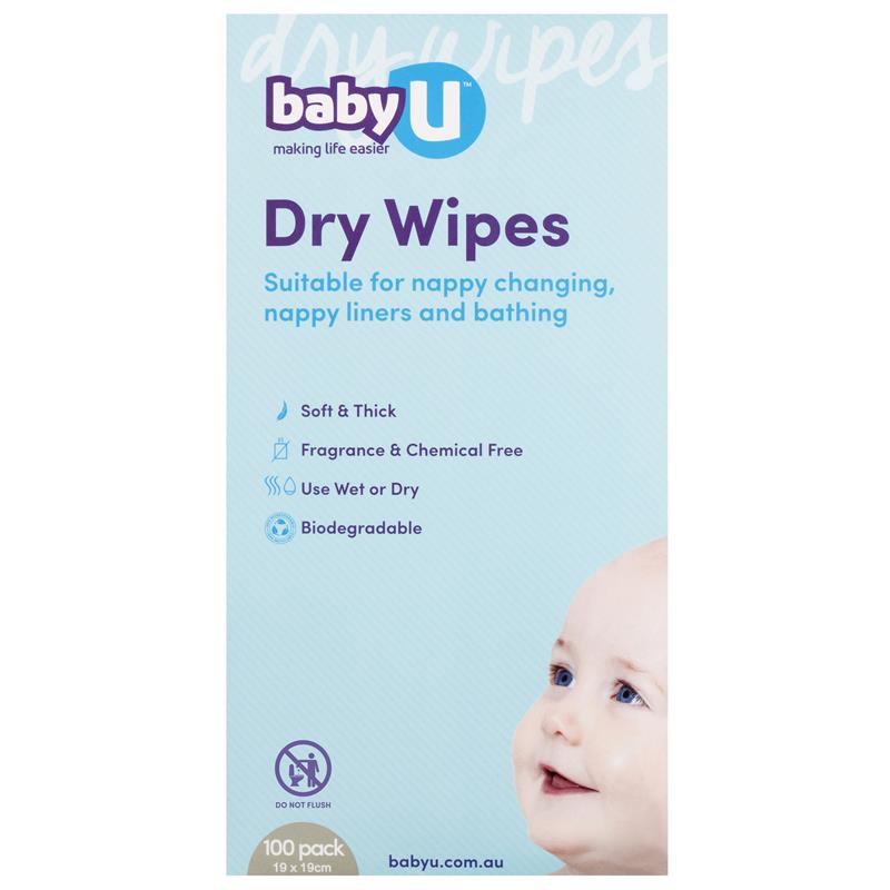 Baby U Dry Wipes 100 Pack
