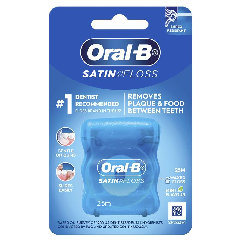 Oral B Satin tape Dental Floss Mint 25m