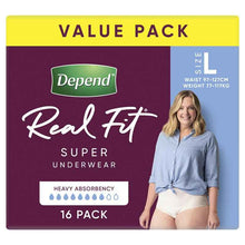 Depend Women Real Fit Underwear Super Large 16 Bulk Pack