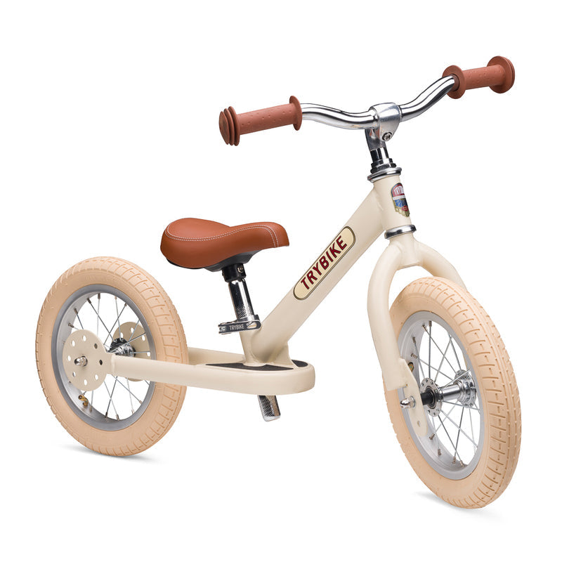 TryBike Trike Vintage CREAM 2 in 1 Balance Bike Kids Toddler Bike Best Seller 18mths-6yrs (Bulky Shipping)