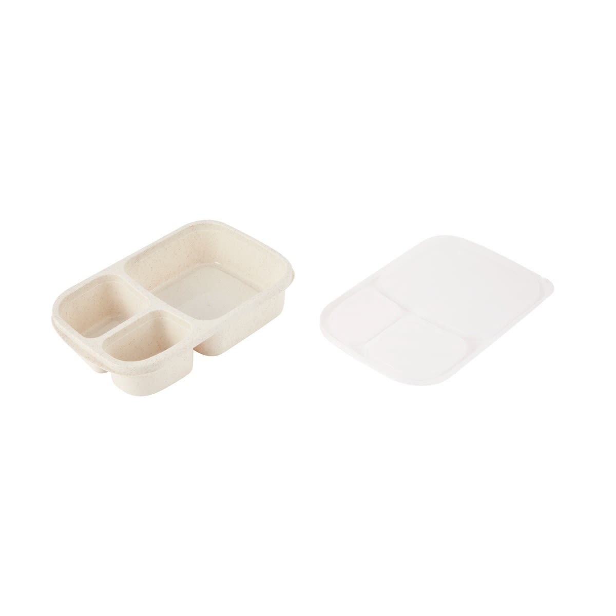 Oatmeal Wheat Straw 3 Section Container Lunch Box