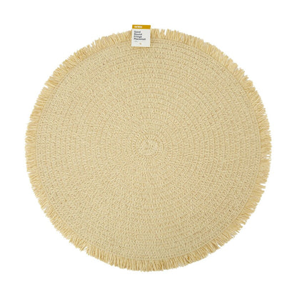 Sand Round Fringe Placemat