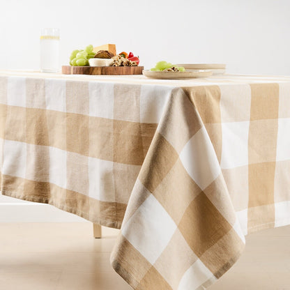 Check Tablecloth - Biscuit