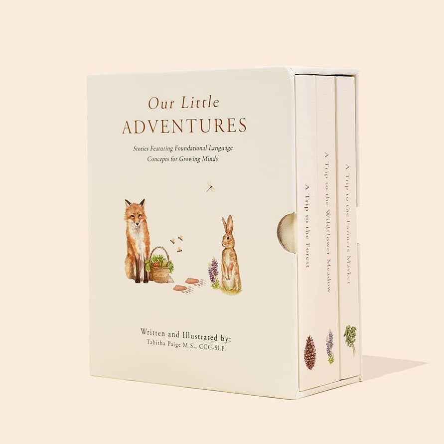 Our Little Adventures (3 Board Books) by Paige Tate First Words Books Introducing Quantity, Colours, Spatial Words and Kindness