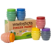 Honeysticks Australia Washable Finger Paints 6 Colours 55ml Toddler Art and Craft for Kids 12m+