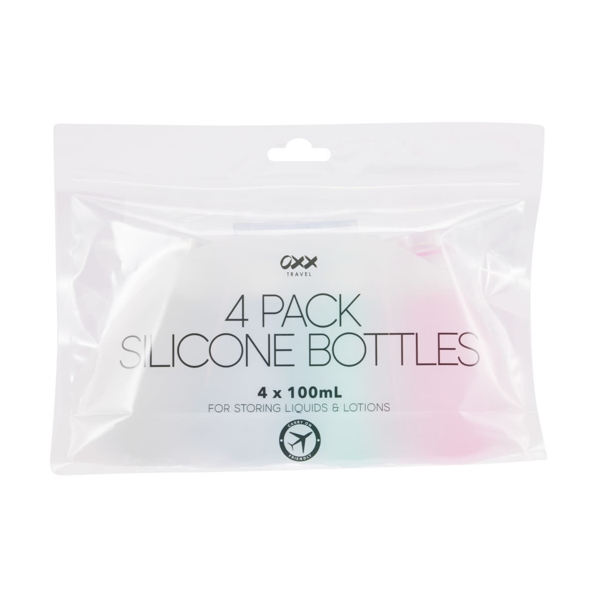 4 Pack Travel Solutions Silicone Bottles