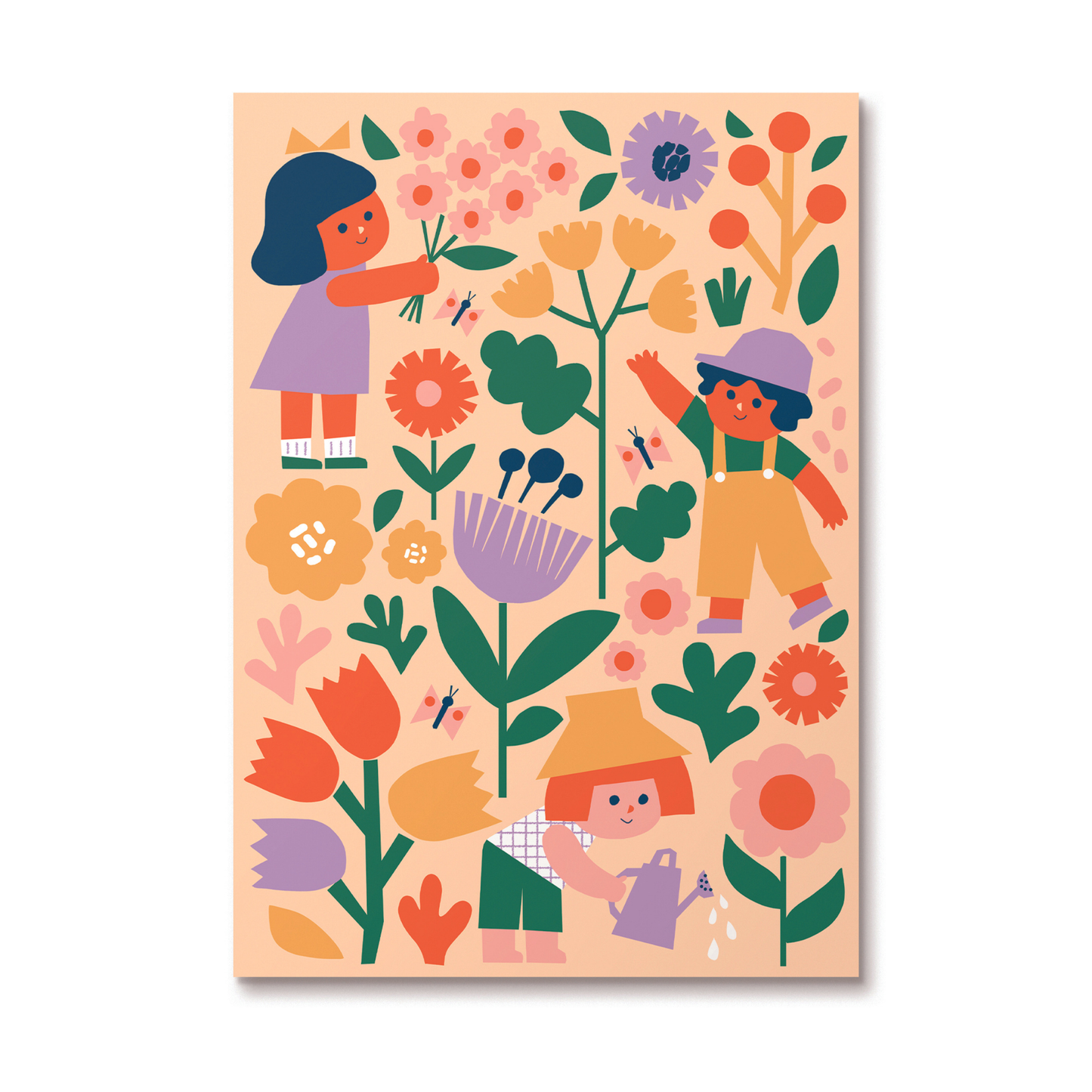 Paint by Numbers Flower Patch Kids Activity A4 Canvas Size by Journey Of Something Art and Craft for Kids Gifting Idea for 5yrs+