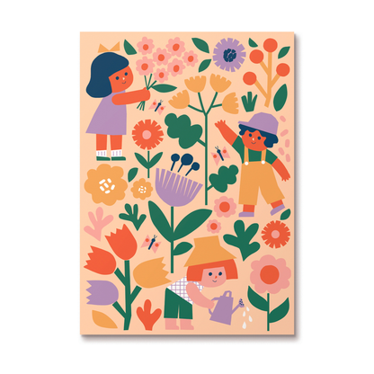 Paint by Numbers Flower Patch Kids Activity A4 Canvas Size by Journey Of Something Art and Craft for Kids Gifting Idea for 5yrs+