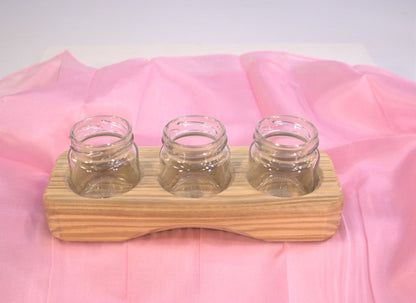 Sedulus Artisan Wooden Paint Jar Holder with Glass Jars Stationary Art and craft for kids 3yrs+