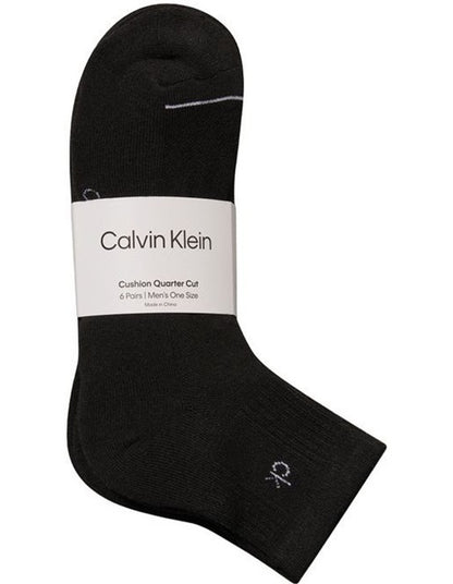 6 Pack Sports Quarter Crew Socks in Black