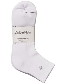 6 Pack Sports Quarter Crew Socks in White
