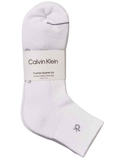 6 Pack Sports Quarter Crew Socks in White